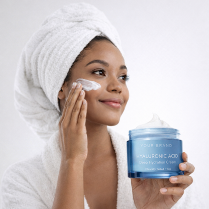 Crema hidratante facial con ácido hialurónico y salicílico